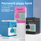 Plastic ATM piggy bank with a spinning safe handle and a numbered keypad on front