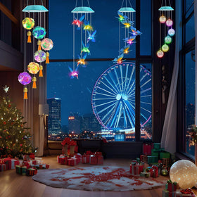 Hanging Solar Wind Chime Light with LED Figures
