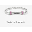 Silver bead pink diamond ring