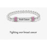 Silver bead pink diamond ring