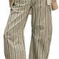 Floral Print Denim Wide Leg Trousers