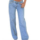 High-Waisted Wide-Leg Denim Jeans