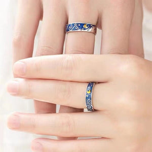 Side profile of the Starry Night ring open band and polished inner edge