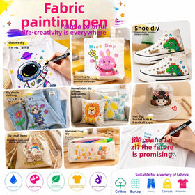 36-Color Fabric Markers, Washable & Waterproof for Clothes