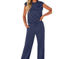 Womens Sleeveless Top High Waist Wide Leg Pants | in context home setting