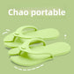 EVA flip flop travel slipper viewed from above, single strap and stippled footbed surface