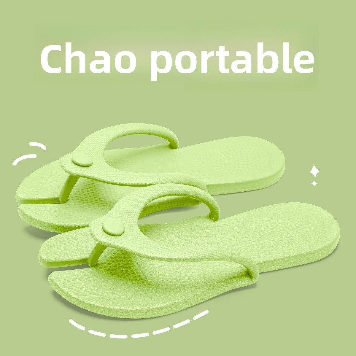 EVA flip flop travel slipper viewed from above, single strap and stippled footbed surface