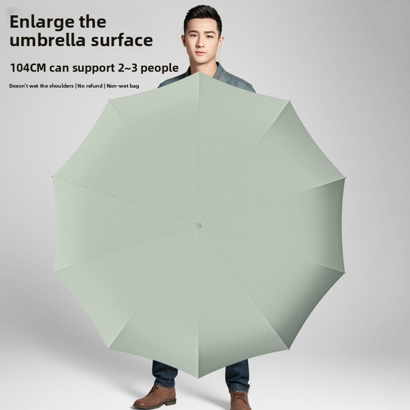 Folded three fold umbrella with its loop buckle handle
