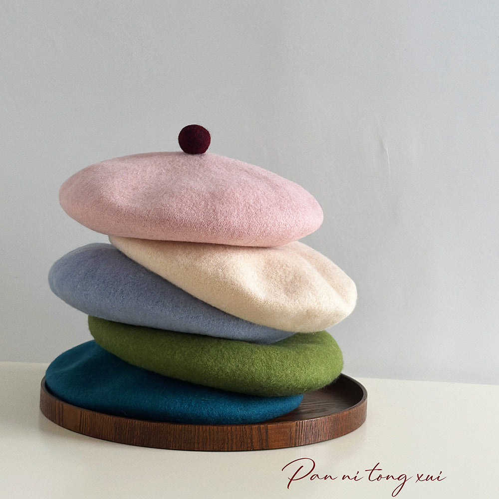 High quality wool beret women wool felt painter hat Autumn Winter