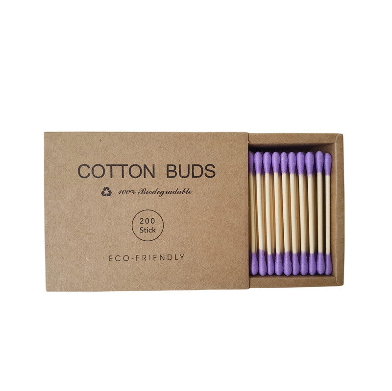 Double-headed colored removable makeup cotton swabs | evening warm ambience styling