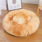 Round Plush Pet Bed Washable Donut Dog Bed