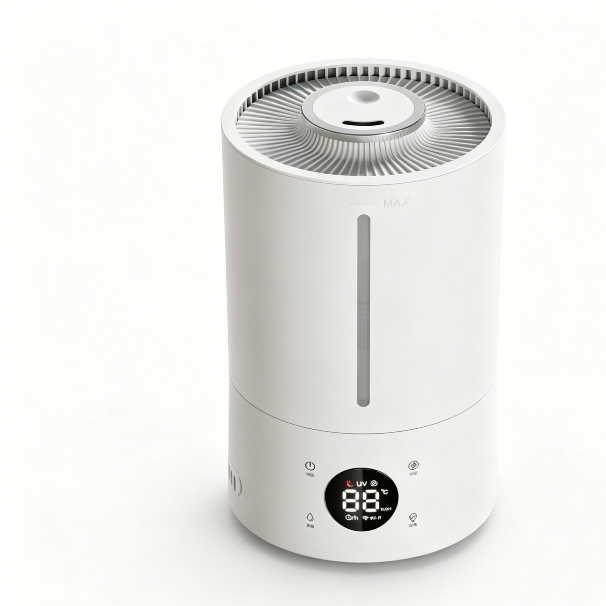 Top view of the humidifier mist outlet and fill opening