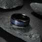 Stainless Steel Blue Star Ring | side profile detail