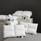 White microfiber bed pillow high double layer loft shown on a made bed