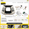 Automatic Pop Up Camping Tent - 3-4P Almond White Tent GroundsheetSet