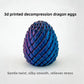 Rainbow finish 3D printed dragon egg fidget toy catching the light