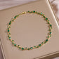 Zircon Gold Plated Leaf Design