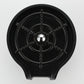 Close view of the black spray head and splash guard ring of the glass rinser