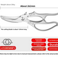 Measurement chart for the spring kitchen shears with total length and blade length marked