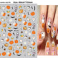 Halloween nail art stickers with witches, cats and crescent moon designs
