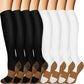 Assorted athletic compression socks in floral, animal and geometric prints