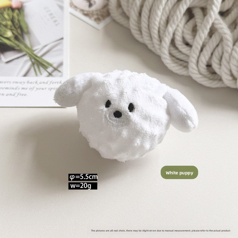 Plush squeaky pet toy design shown with its approximate size, soft body for gentle chewing