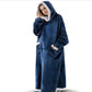 Angled hero shot of the extended length fleece pullover pajama set