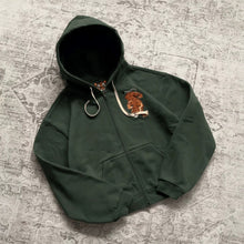 Embroidered Hooded Sweatshirt with Double Zipper