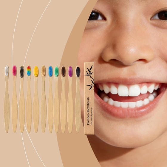 Flat Handle Bamboo Toothbrush with Soft Bristles