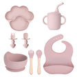 Dark pink dinner plate 8-piece set 2