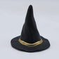 Miniature witch hat ornament in moulded PVC with a contrast band, in black, purple or orange
