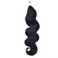 Body wave black human hair crochet strand with a wide S pattern down the full length