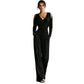 Side seam pocket detail at the hip of the wide-leg jumpsuit