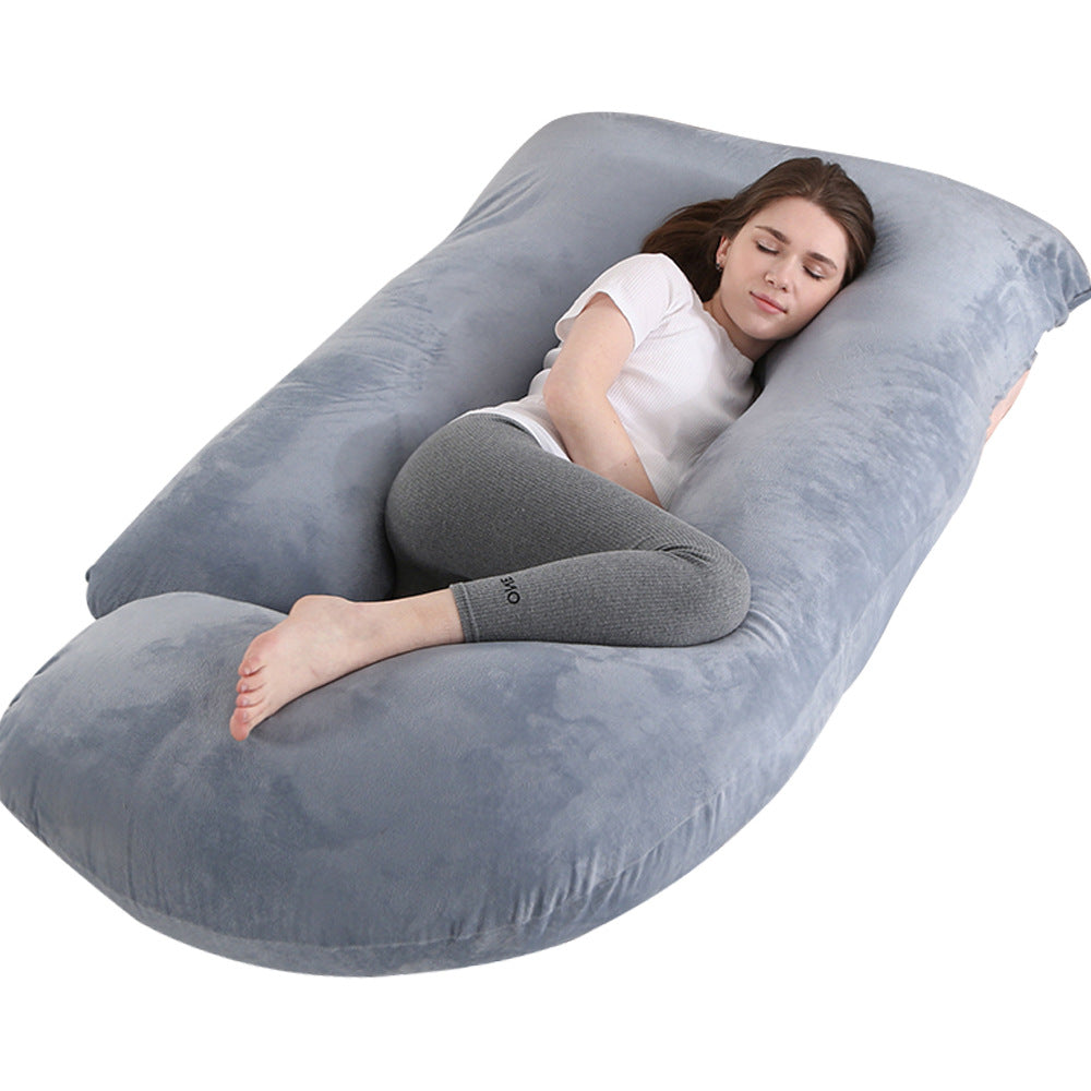 J-shaped pregnant woman pillow support