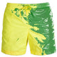 Horizontal hero composition of the temperature changing swim shorts