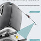 Rear view of the child car seat showing the recline mechanism and harness