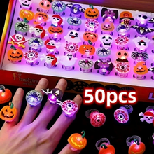 LED Light Up Finger Rings, Christmas and Halloween Party Favors