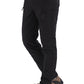 Black cotton tactical cargo pants front view with zip flap pocket, size L option