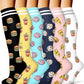 Knee high compression cycling socks with a ribbed cuff and textured sole