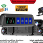 Full screen mirror dash cam with front, rear and side lenses on a four camera panel, option image for 10in Quad-Lens
