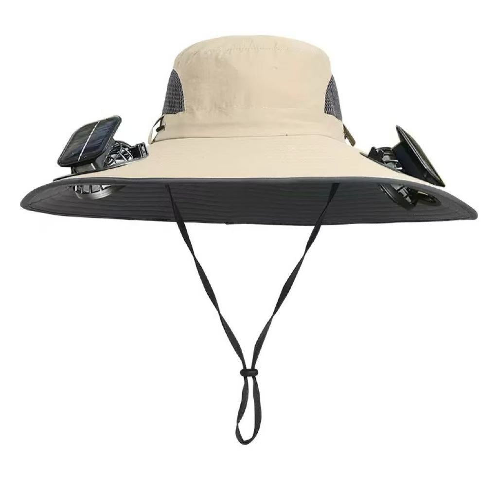 Solar Usb Fan Hat with Dual | back view