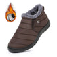 Winter ankle boot with soft faux wool lining and a thick textured grip sole