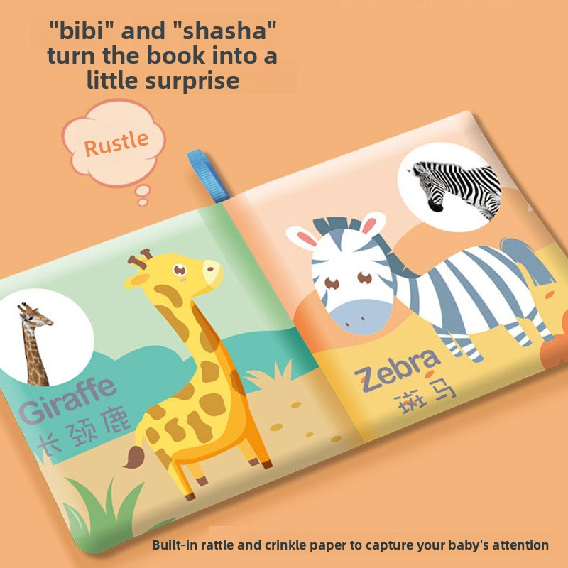 Baby Cloth Book Early Education Sensory Toy | side profile angle shot