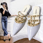 Pointed-Toe Studded Mules for Women