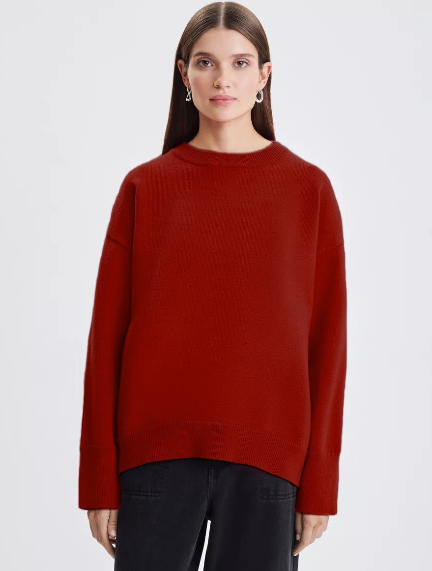Knit pullover sweater with ribbed hem | wear and tear test