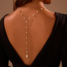 Faux Pearl Backdrop Lariat Necklace