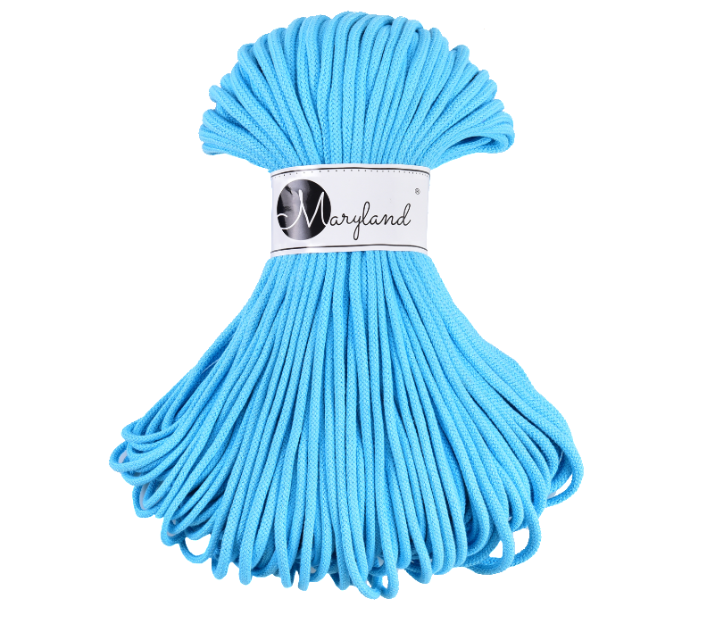 Matte 5mm pure cotton yarn wound into a single hand knitting skein