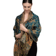 Cashew flower scarf-dark green