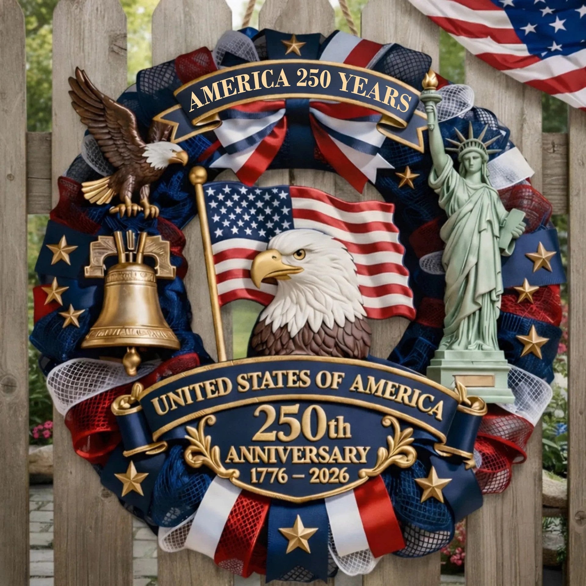 Patriotic Wooden Hanging Plaques | vertical hero composition