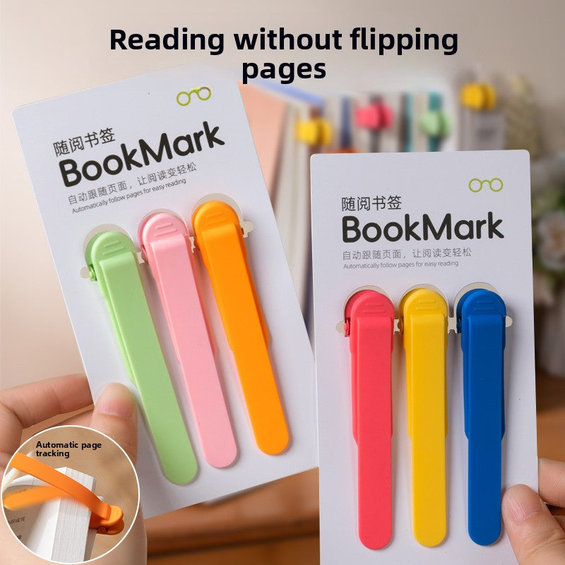 Two retail cards each holding three silicone bookmark clips, a Macaron pastel set and a Morandi set